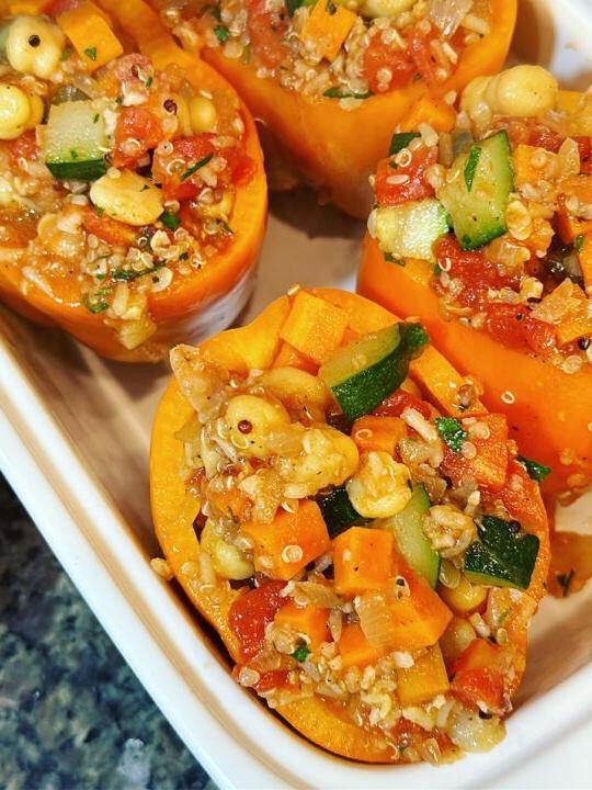 Stuffed Bell Peppers with Vegan Ground Meat
