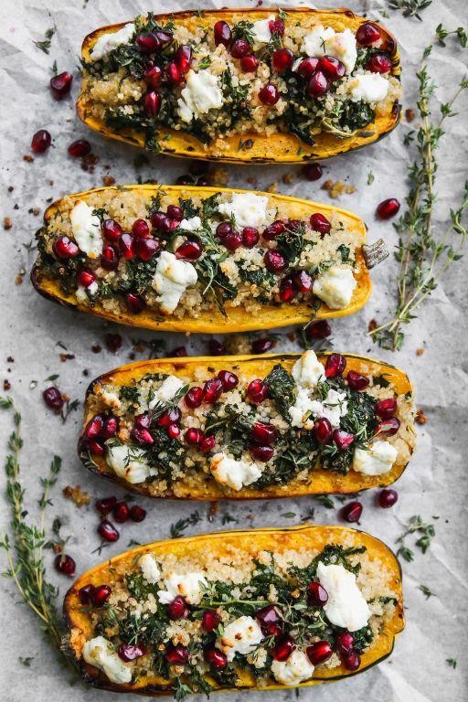 Stuffed Delicata Squash with Quinoa and Kale