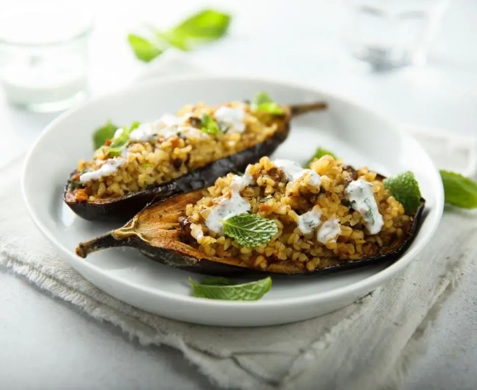 Stuffed Mini Eggplants with Quinoa and Feta