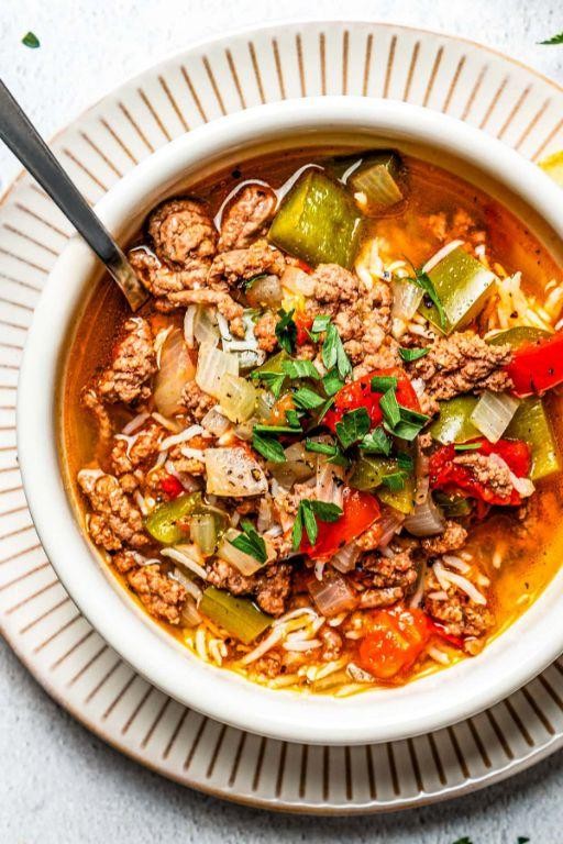 Stuffed Pepper Soup with Barley
