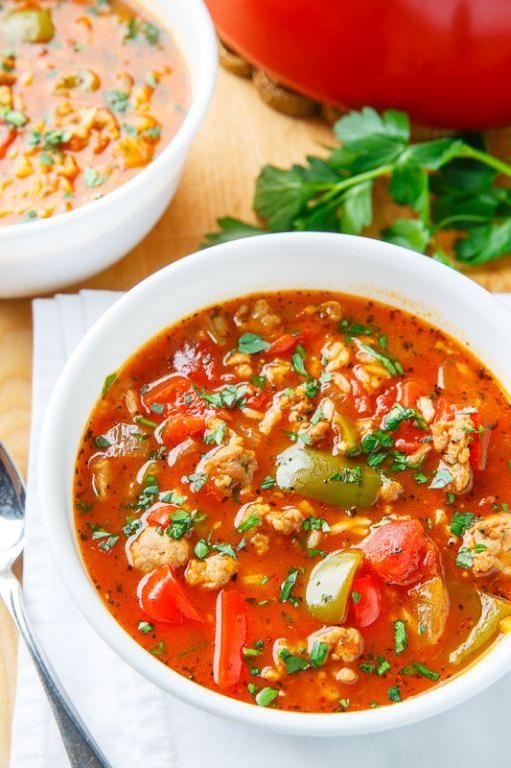 Stuffed Pepper Soup with Italian Sausage