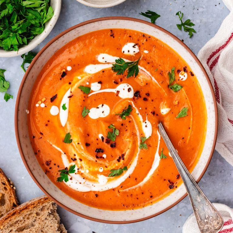 Stuffed Pepper Soup with Sweet Potatoes