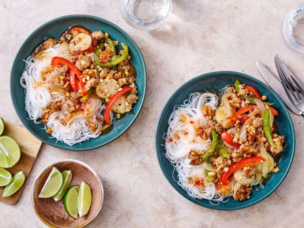Sweet Chili Hibachi Noodles with Pork