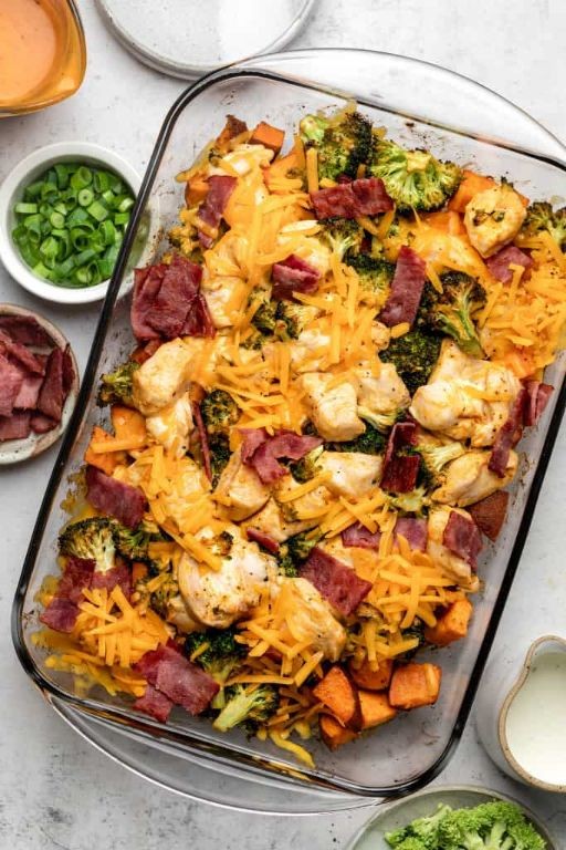 Sweet Potato Chicken and Dressing Casserole