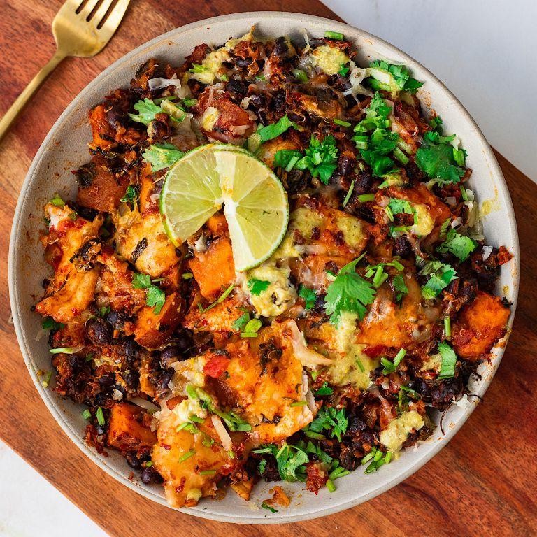 Sweet Potato and Black Bean Enchilada Skillet