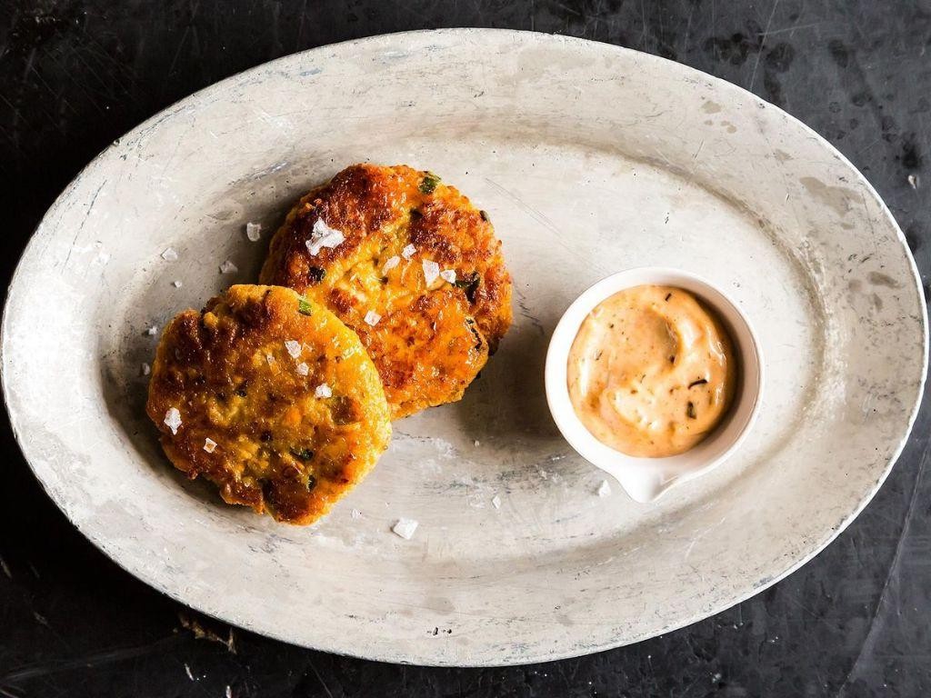 Sweet Potato and Salmon Cakes with Chipotle Mayo