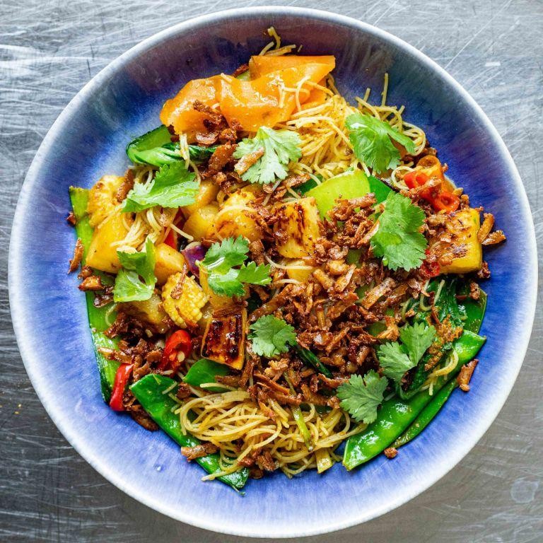 Sweet and Savory Hibachi Noodles with Pineapple