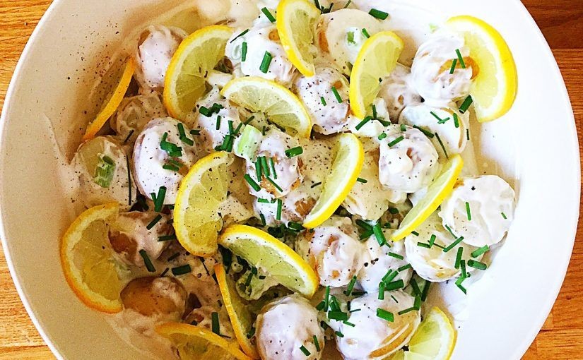 Tangy Lemon Garlic Potato Salad