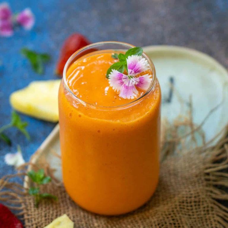 Taro and Papaya Sunrise Smoothie