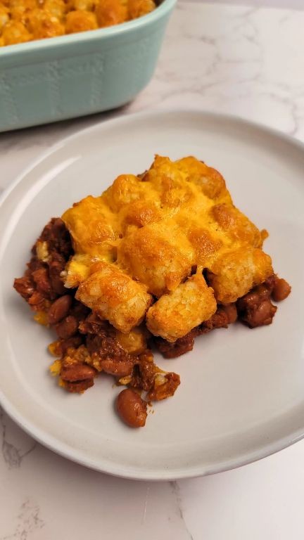Tater Tot Chili Cheese Bake