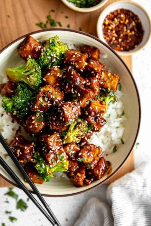 Teriyaki Glazed Fried Tofu