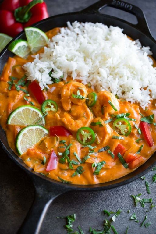 Thai Coconut Curry with Shrimp and Jasmine Rice