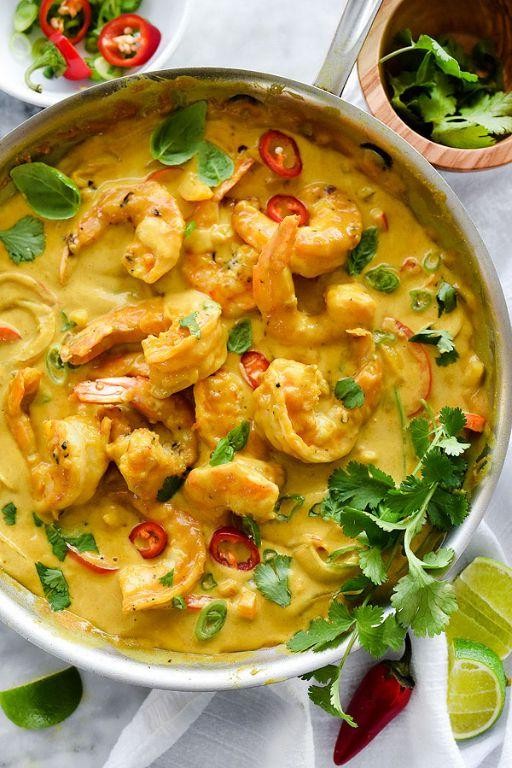 Thai Curry Shrimp Boil with Coconut Milk
