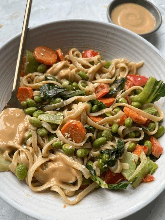 Thai-Inspired Peanut Hibachi Noodles