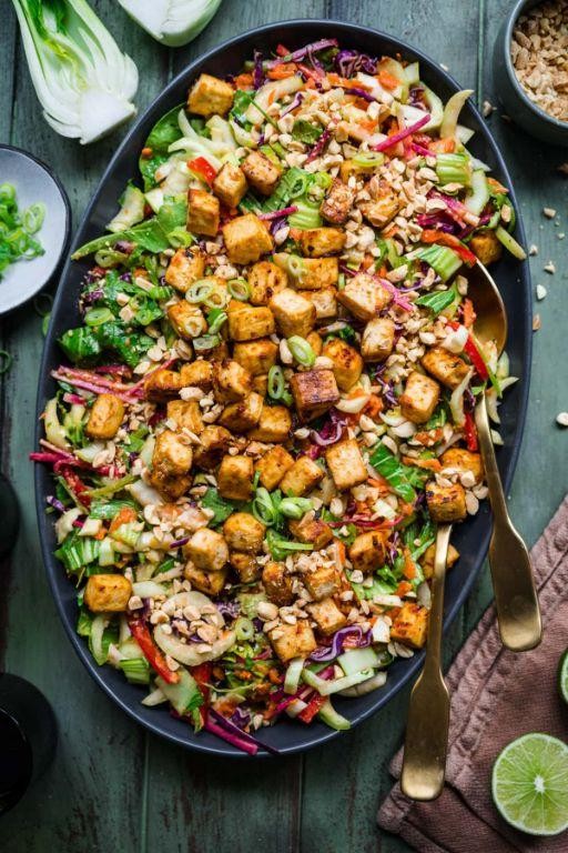 Thai-inspired tofu salad with lime dressing