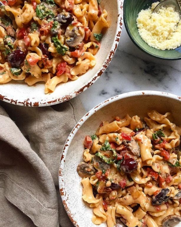 Tomato Basil Cream Campanelle Pasta