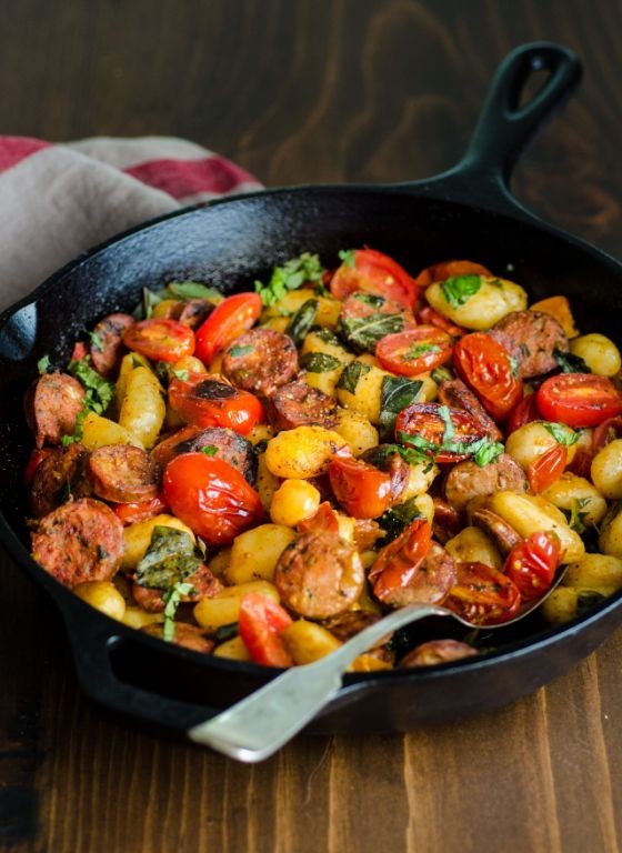 Tomato Basil Sausage with Gnocchi