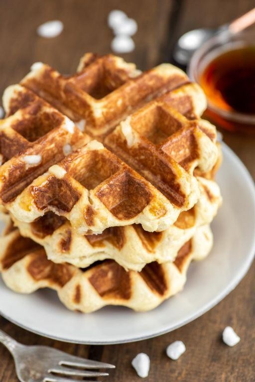 Traditional Belgian Liege Waffles with Pearl Sugar