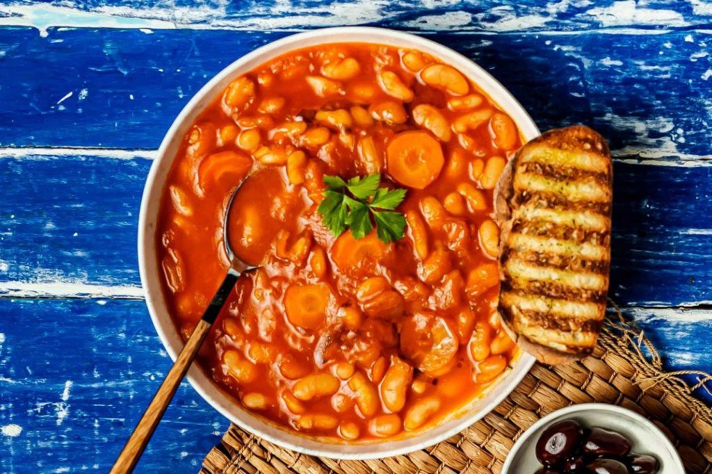 Traditional Fasolada (Greek Bean Soup)