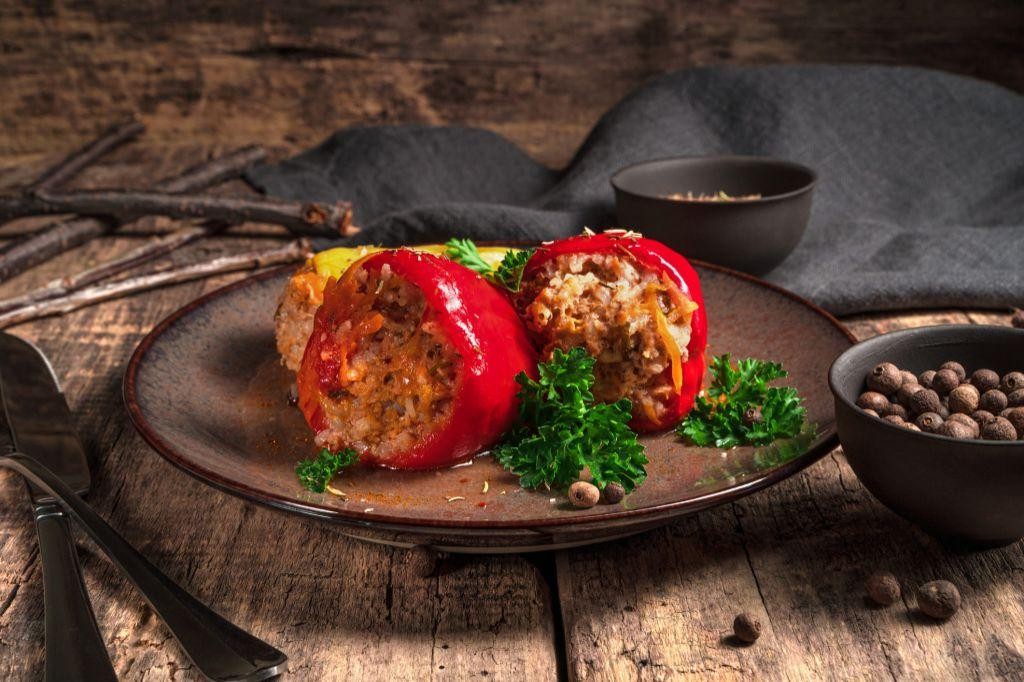 Truffle and Mushroom Stuffed Bell Peppers