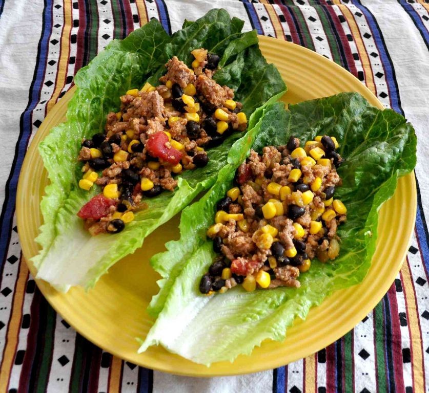 Turkey and Black Bean Lettuce Wraps