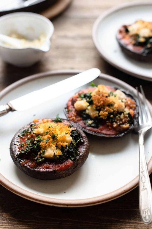 Turkey and Kale Stuffed Portobello Mushrooms