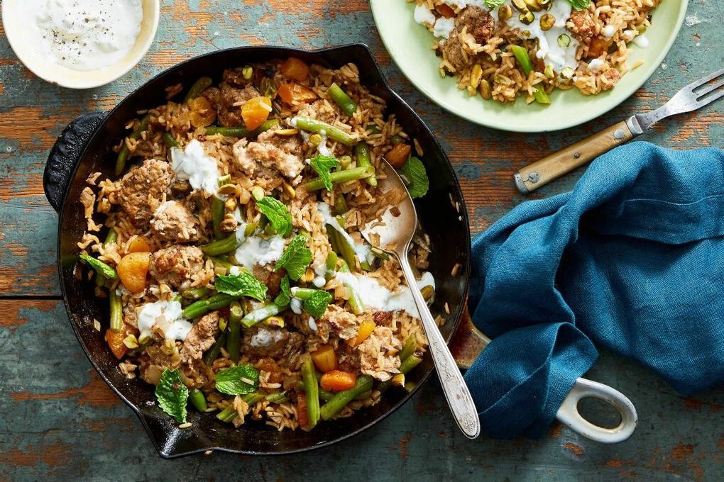 Turkish Spiced Rice with Lamb and Apricots