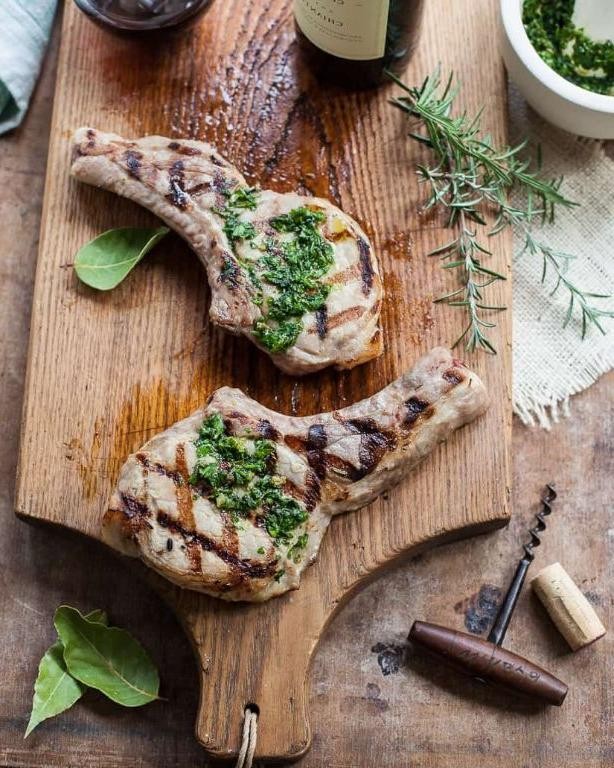 Tuscan Grilled Pork Chops with Rosemary