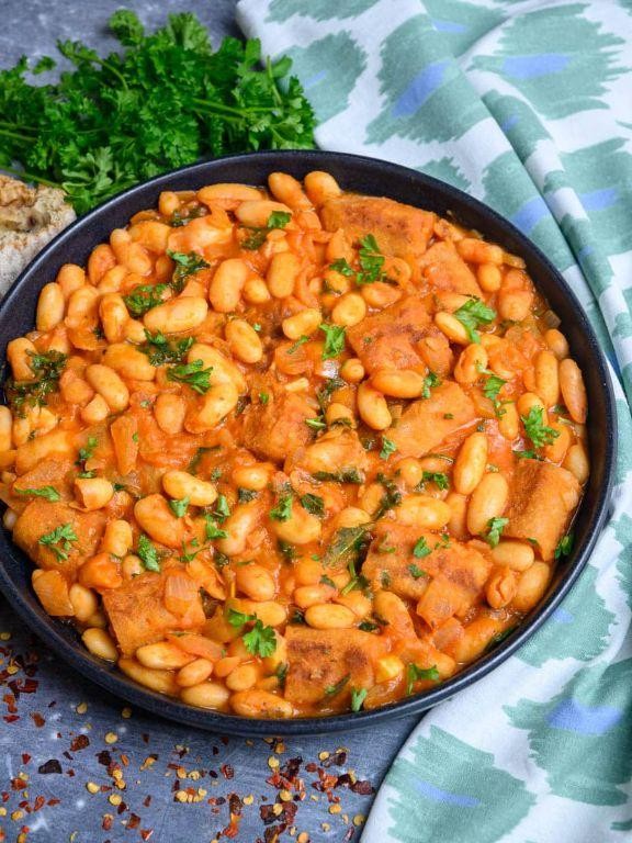 Tuscan Sausage and Bean Casserole
