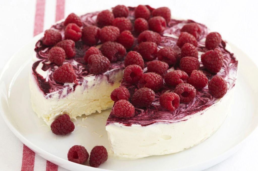 Vanilla Bean and Raspberry Swirl Ice Cream Cake