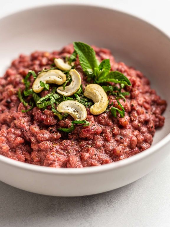 Vegan Beetroot Risotto with Cashew Cream