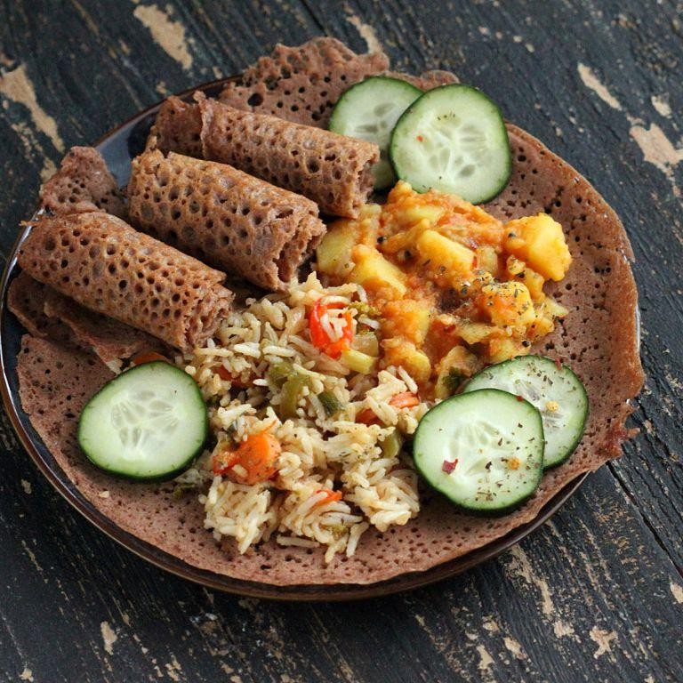 Vegan Injera with Chickpea Flour Blend