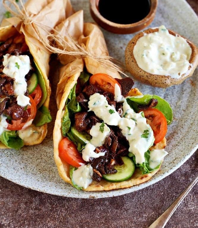 Vegan Meat Gyros with Tzatziki