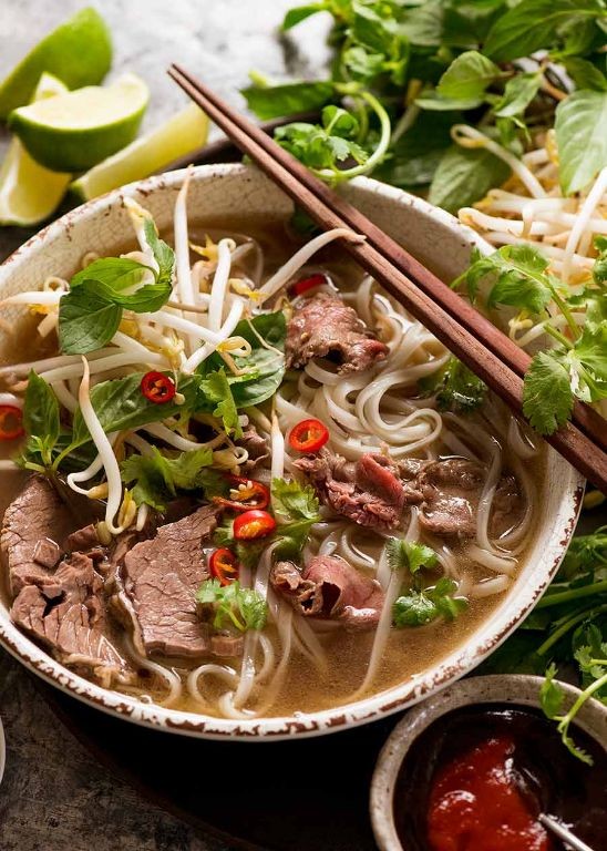 Vietnamese Pho with Beef and Herbs