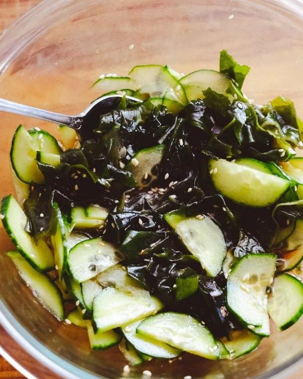 Wakame and Cucumber Salad with Soy and Mirin