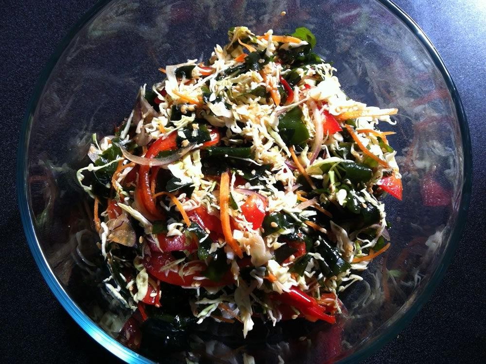 Wakame and Mushroom Salad with Ponzu Sauce