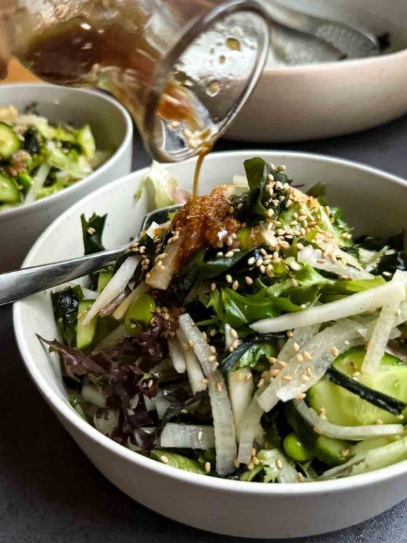 Wakame and Sprout Salad with Tamari Dressing