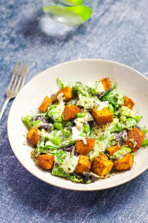 Wasabi soy tofu salad
