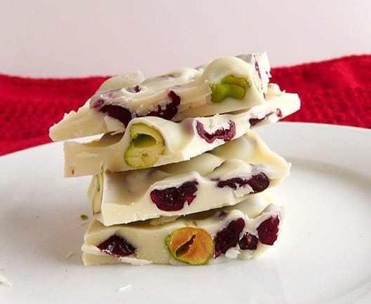White Chocolate Cranberry Pistachio Bark