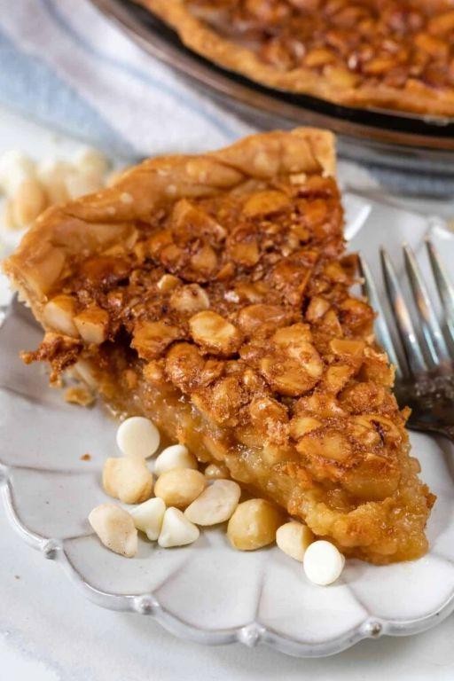 White Chocolate Derby Pie with Macadamia Nuts