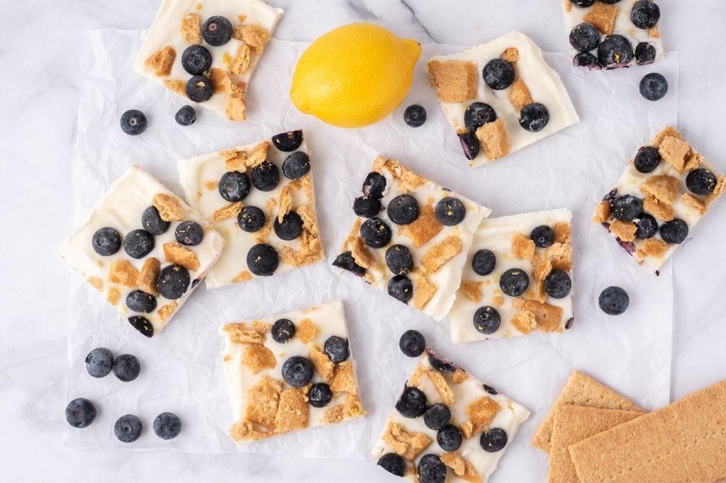 White Chocolate Lemon Blueberry Bark