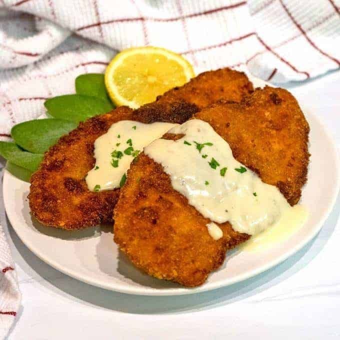 Wiener Schnitzel with Mustard Cream Sauce