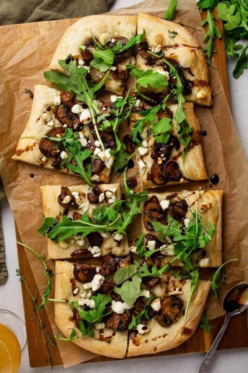 Wild Mushroom and Goat Cheese Flatbread