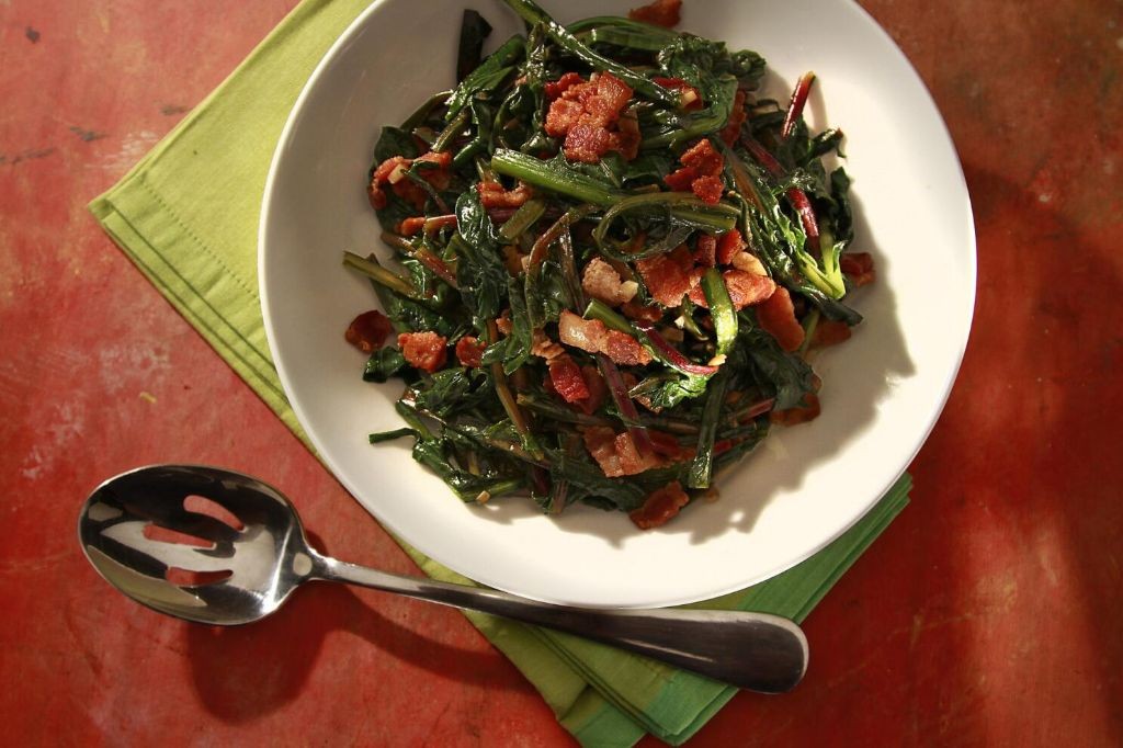 Wilted Dandelion Greens with Bacon and Balsamic