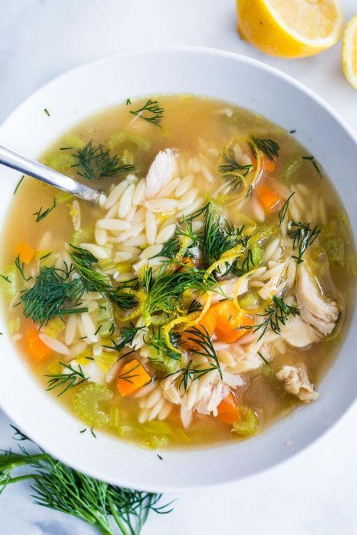 Zesty Lemon Chicken Orzo Soup