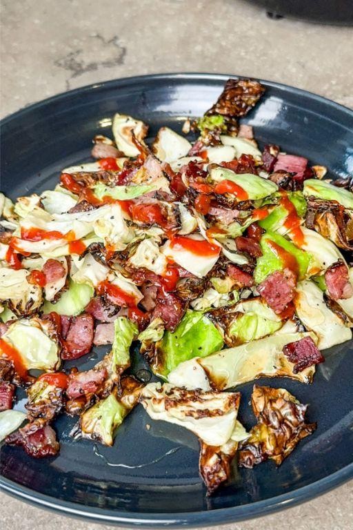 Air Fryer Cabbage and Bacon Stir-Fry