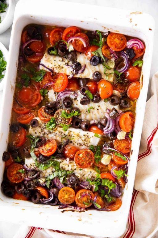 Air Fryer Mediterranean-Style Cod with Olives and Capers