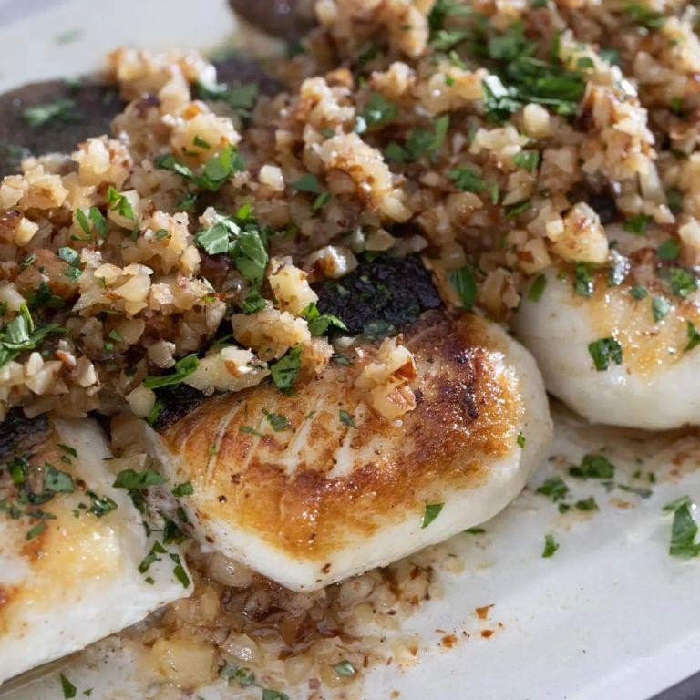 Alaskan Halibut with Brown Butter and Almonds