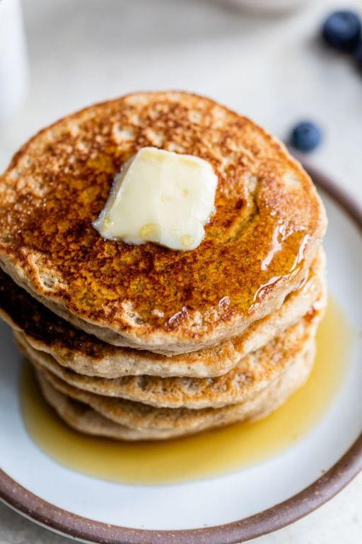 Almond Butter Oat Flour Pancakes