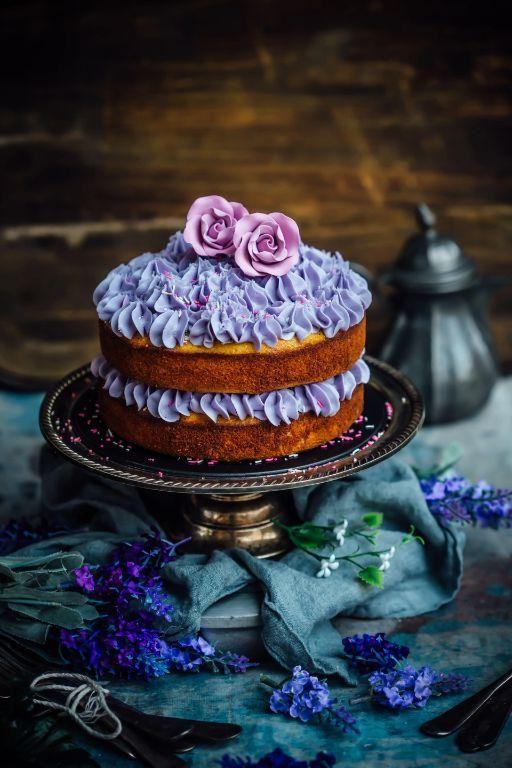 Almond Spice Cake with Honey-Lavender Syrup
